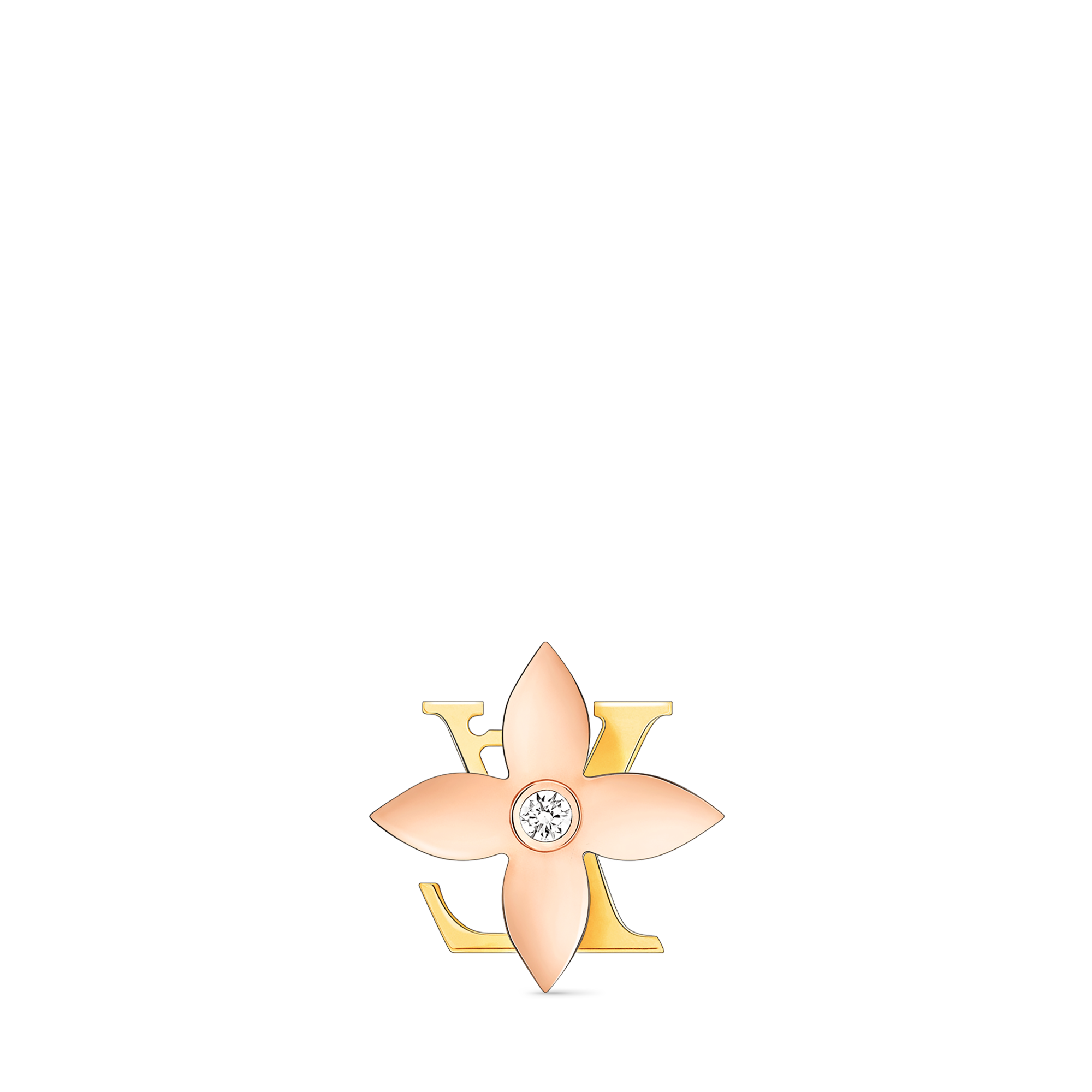 Idylle Blossom Reversible Stud, Pink And Yellow Gold And Diamond